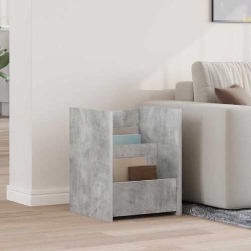 Етажерка за списания с рафт Бетоново сиво 35 x 35 x 45 см