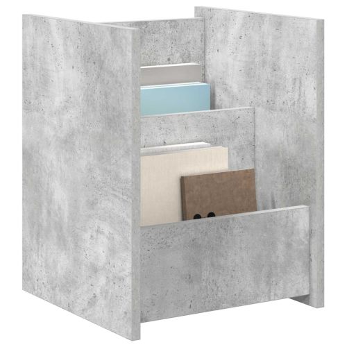 Етажерка за списания с рафт Бетоново сиво 35 x 35 x 45 см
