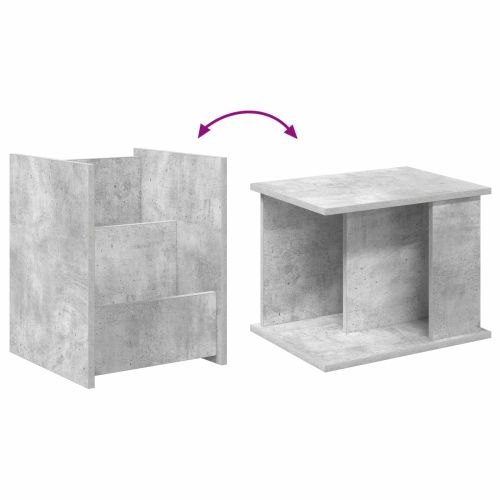 Етажерка за списания с рафт Бетоново сиво 35 x 35 x 45 см