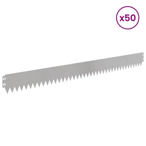 Ограда за трева 50 бр. 103 x 10 см Stainless Steel Сребристо