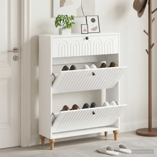 Шкаф за обувки ALKMAAR 78 x 24 x 103 см Инженерна дървесина