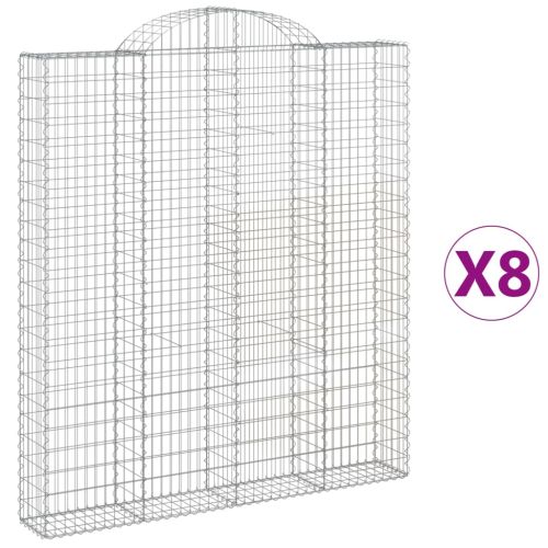 Габионни кошници арка 8 бр 200x30x220/240 см поцинковано желязо