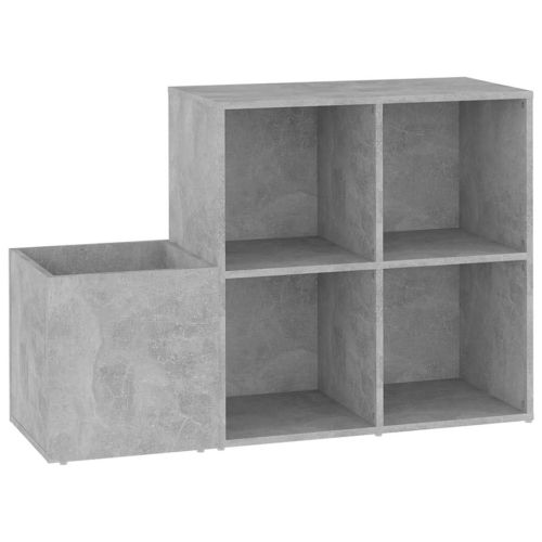 Шкаф за обувки, бетонно сив, 105x35,5x70 см, инженерно дърво