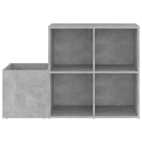 Шкаф за обувки, бетонно сив, 105x35,5x70 см, инженерно дърво