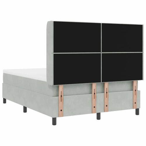 Легло с пружинирана основа Светлосиво 160 x 200 cm Кадифе