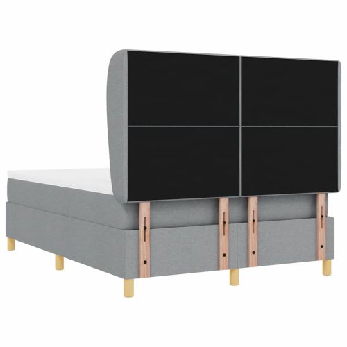 Легло с пружинирана основа Светлосиво 200 x 140 cm текстил