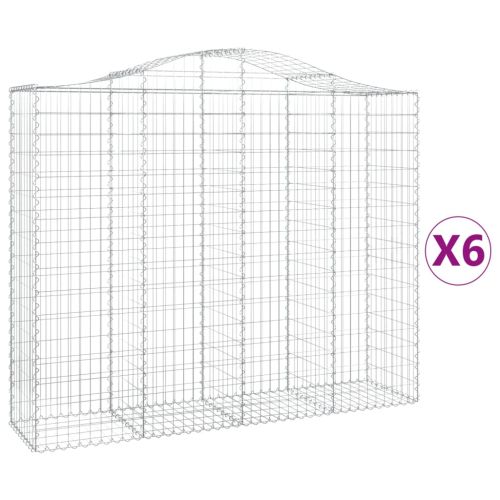 Габионни кошници арка 6 бр 200x50x160/180 см поцинковано желязо