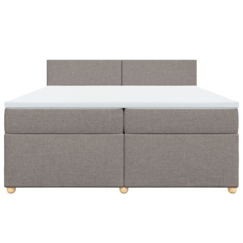 Боксспринг легло с матрак, таупе, 200x200 см, плат