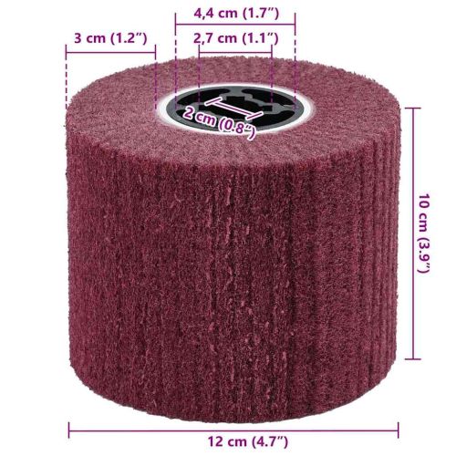 Шлифовъчни ролки 3 бр. Червено 12 x 12 x 10 см