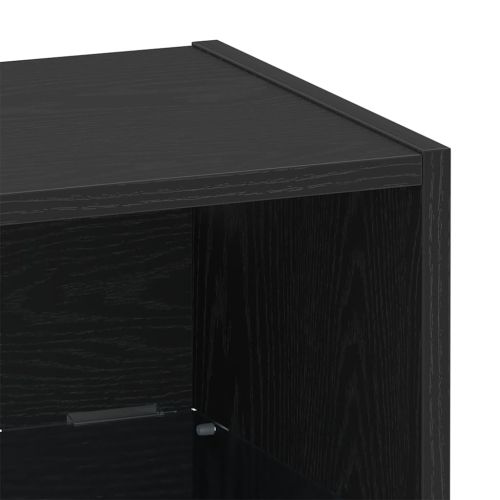 Плаващ рафт с LED светлина с рафт Черно 40 x 28,5 x 40 см