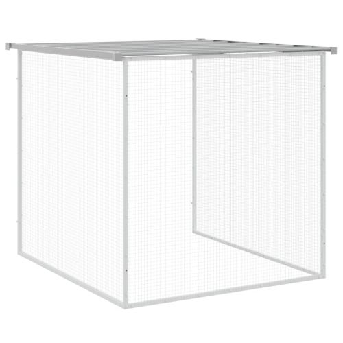Клетка за пилета с покрив светлосива 603x98x90 см стомана