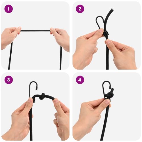 Бунджи въжета с куки 8 mm Черно PP и гума