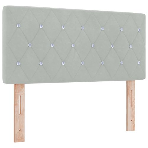 Отоман с матрак и LED с таблото Светлосиво 120 x 190 cm Кадифе