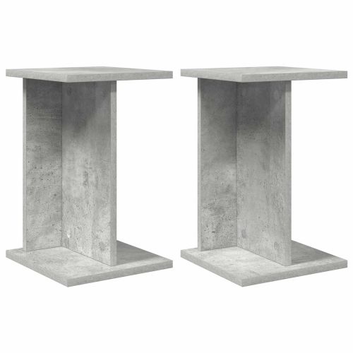 Стойка за растения 2 бр. Бетонно сиво 25 x 25,5 x 40,5 см