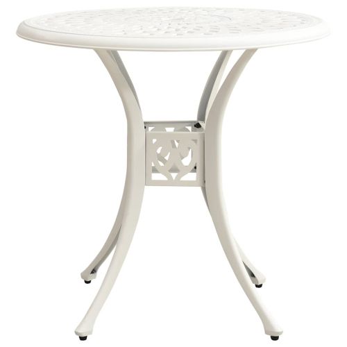 Бистро комплект, 3 части, лят алуминий, бял