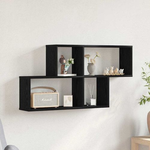 Стенен рафт Монтиране на стена Черния дъб 76 x 15 x 53 см