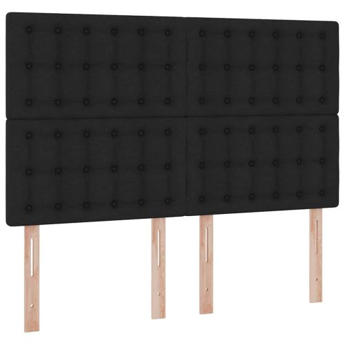LED легло за съхранение с матрак Черно 140 x 190 cm Текстил
