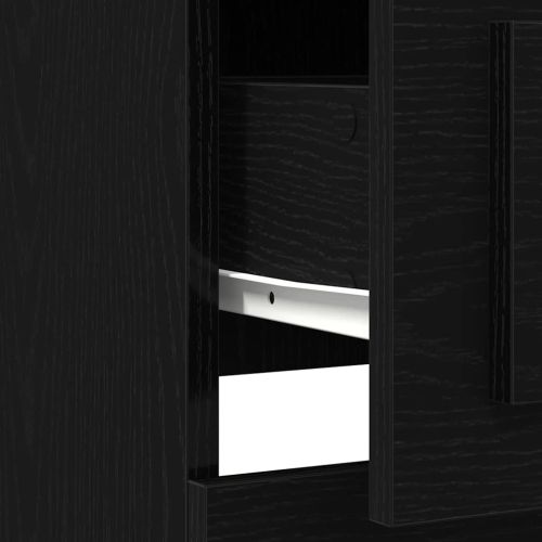 Висок шкаф Черния дъб 132 x 35.5 x 103.5 см Инженерна дървесина