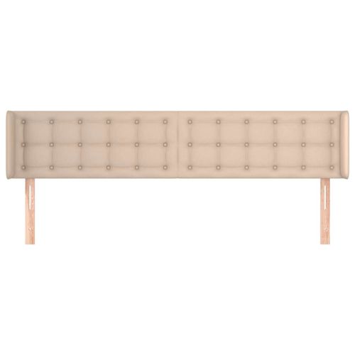 Горна табла за легло, капучино,163x16x78/88 см, изкуствена кожа