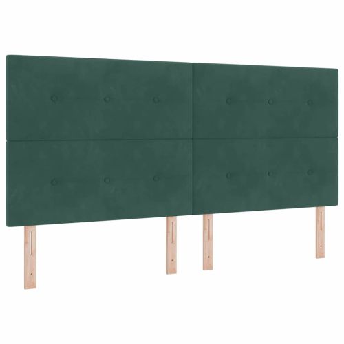 Легло с пружинирана основа Тъмен зелен 200 x 200 cm Кадифе