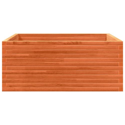 Градинска кашпа, восъчнокафяв 110x110x46 см борово дърво масив