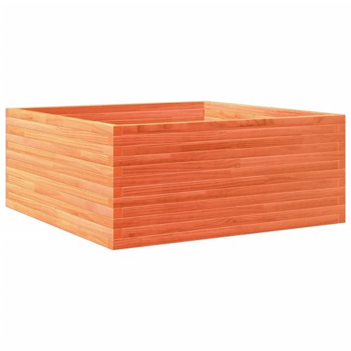 Градинска кашпа, восъчнокафяв 110x110x46 см борово дърво масив