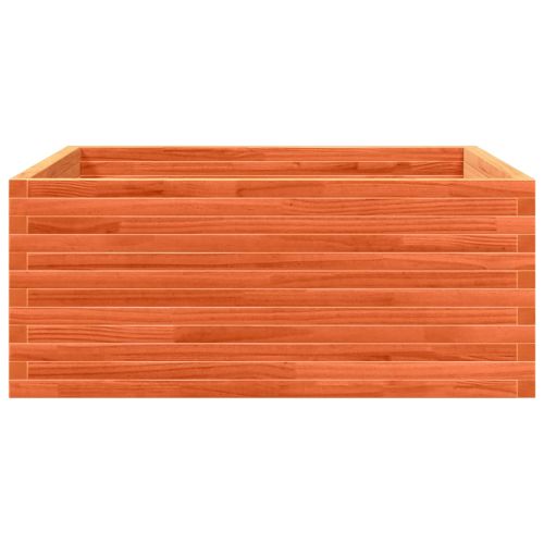 Градинска кашпа, восъчнокафяв 110x110x46 см борово дърво масив