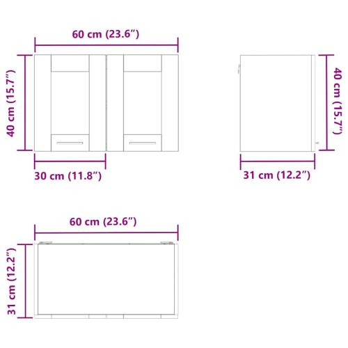 Висящ шкаф Черния дъб 60 x 31 x 40 см Инженерна дървесина
