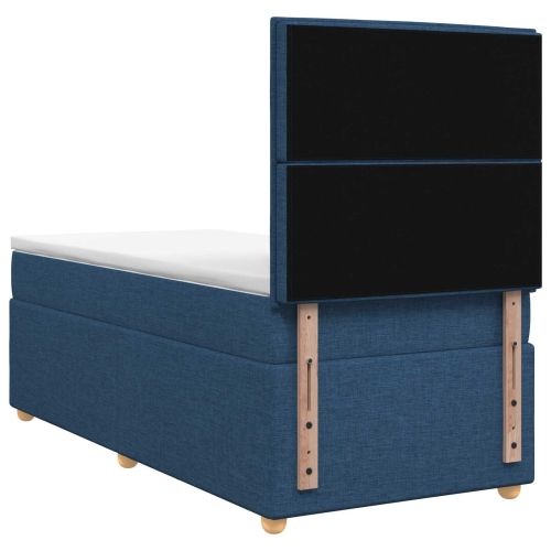 Континентално легло с матрак Синьо 90 x 190 cm Текстил