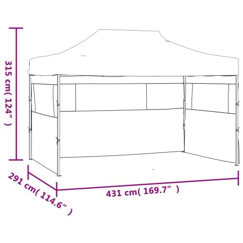Сгъваема шатра с 3 стени, 3x4,5 м, кремава
