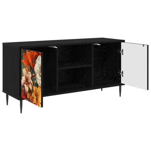 ТВ шкаф GENNEP 102 x 33 x 51 см Черен дъб Инженерна дървесина