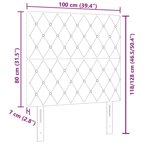 LED глава с LED ленти с таблото Черен 100 cm Кадифе