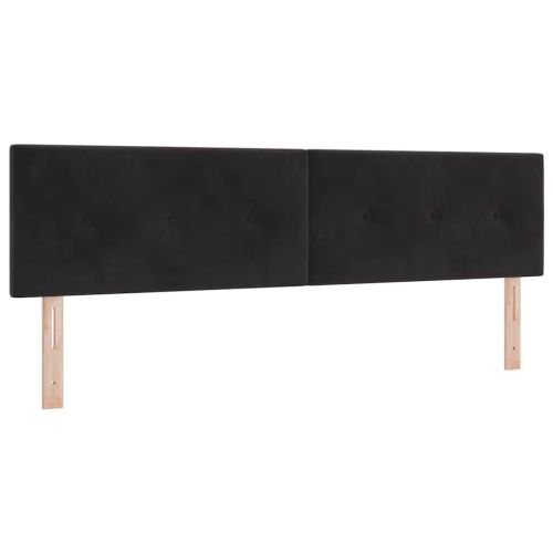 LED кутия за пружини с легло Черно 180 x 200 cm Кадифе