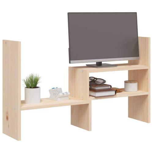 Поставка за монитор, (39-72)x17x43 см, бор масив