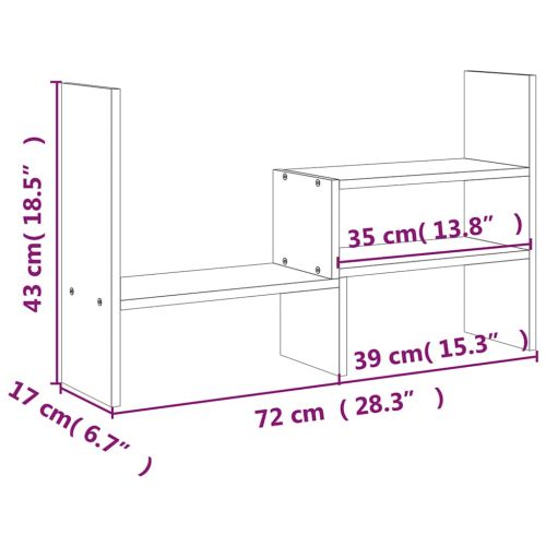 Поставка за монитор, (39-72)x17x43 см, бор масив