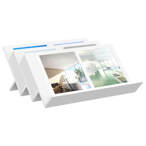 Етажерка за списания Бяло 65 x 53 x 28,5 см Инженерна дървесина