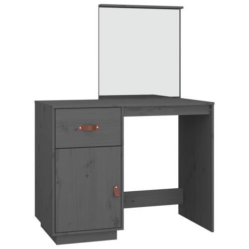 Тоалетка, сива, 95x50x134 см, борово дърво масив