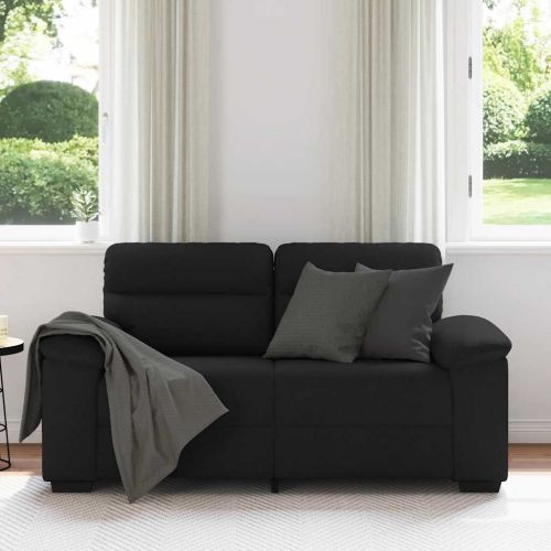 Двуместен диван, черен, 160x81x84 см, плат