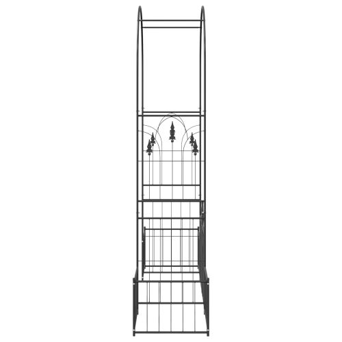 Градинска арка Черно 203 x 50 x 218 см Стомана