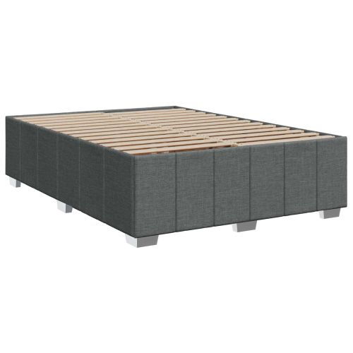 Континентално легло с матрак Тъмносиво 160 x 200 cm Текстил