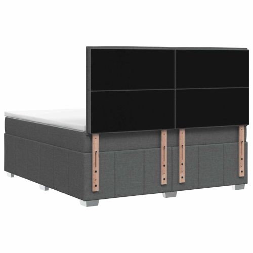 Континентално легло с матрак Тъмносиво 160 x 200 cm Текстил