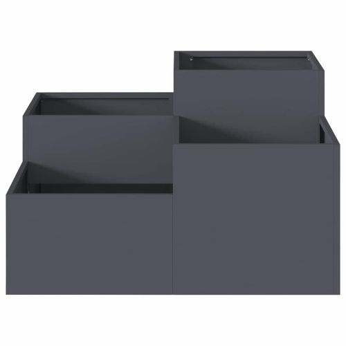 Градинска саксия Антрацит 80 x 80 x 48 см Стомана