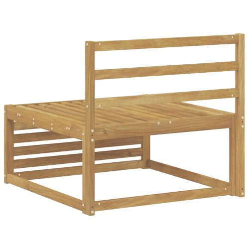 Среден диван за открито Солидно акациево дърво Бяло