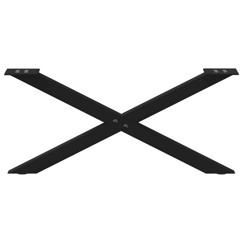 Крака за масичка за кафе, X-образни, 2 бр., черни, 70 x (30-31) см, стомана