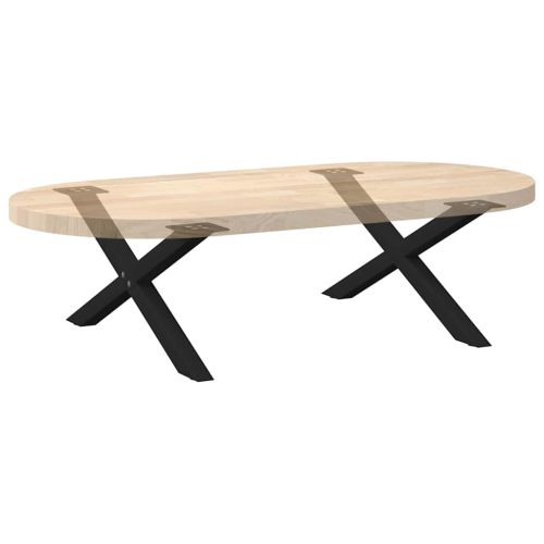Крака за масичка за кафе, X-образни, 2 бр., черни, 70 x (30-31) см, стомана