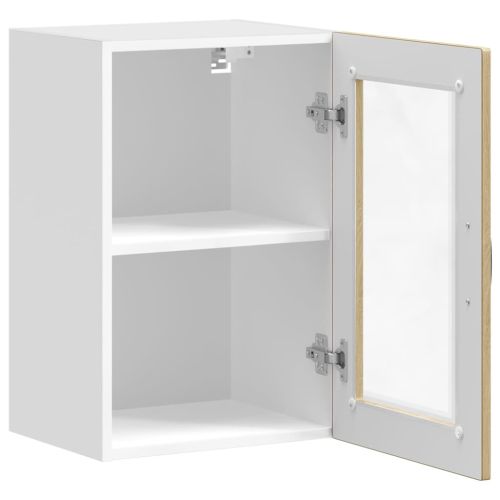 Кухненски стенен шкаф със стъклена врата "Porto" дъб сонома