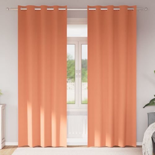 Завеси за затъмняване с пръстени 2 бр. Теракота 260 x 140 см