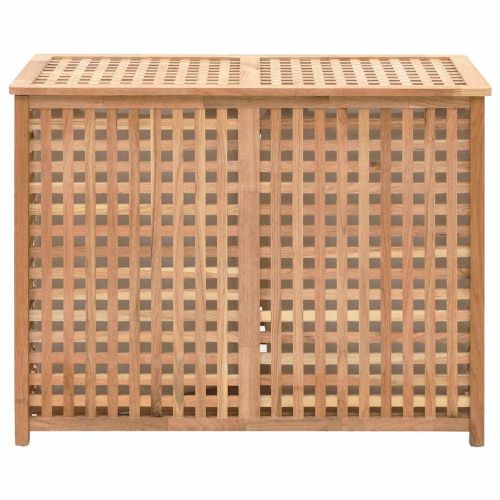 Кош за пране 39x39x65 см масивно орехово дърво