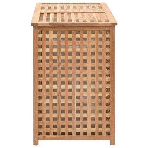 Кош за пране 39x39x65 см масивно орехово дърво
