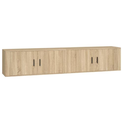 ТВ шкафове за стенен монтаж, 2 бр, сонома дъб, 100x34,5x40 см